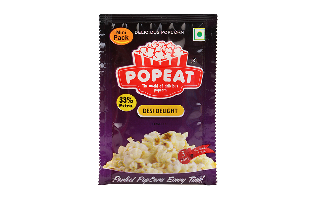 PopEat Delicious Popcorn Desi Delight Flavour   Pack  40 grams